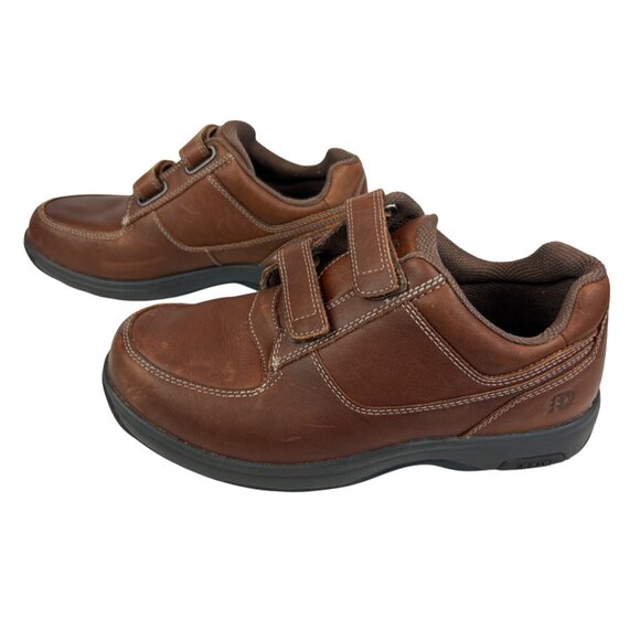Dunham Velcro Strap Shoes Brown Leather Men's 9.5 Wide 6E 8009SB - Picture 4 of 9